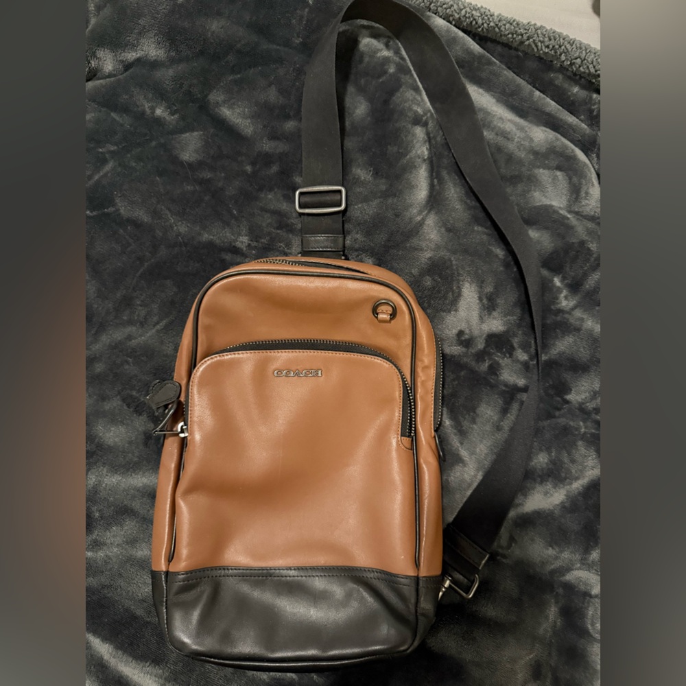 Coach Tan and Black Men's Belt Bag
